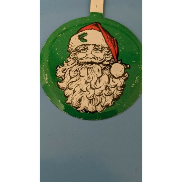 Vintage Santa Claus Tin Litho Pinback Button Metal Tab Xmas Christmas Ornament - Picture 3 of 7